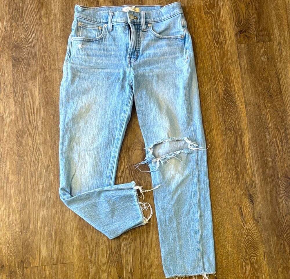 Madewell The Perfect Vintage Jean in Light Wash Distressed Size 27P